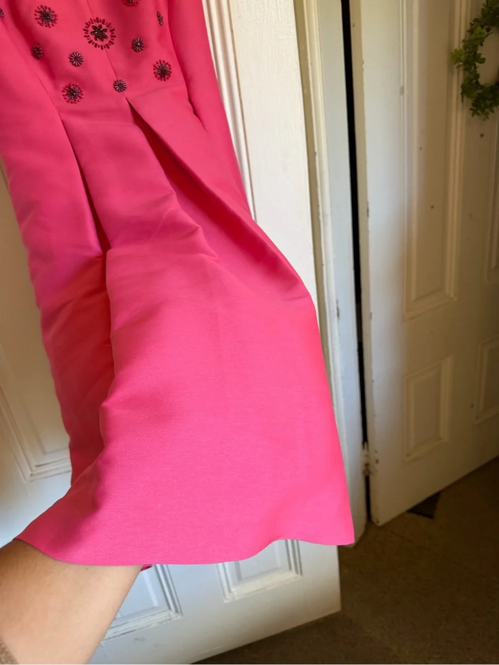 kate spade New York Pink Embellished Fit-and-Flare Dress 17in ptp